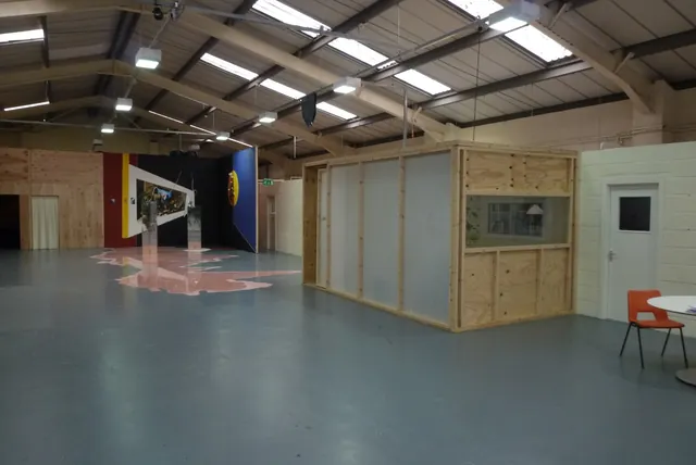 A contemporary gallery in a converted industrial space.