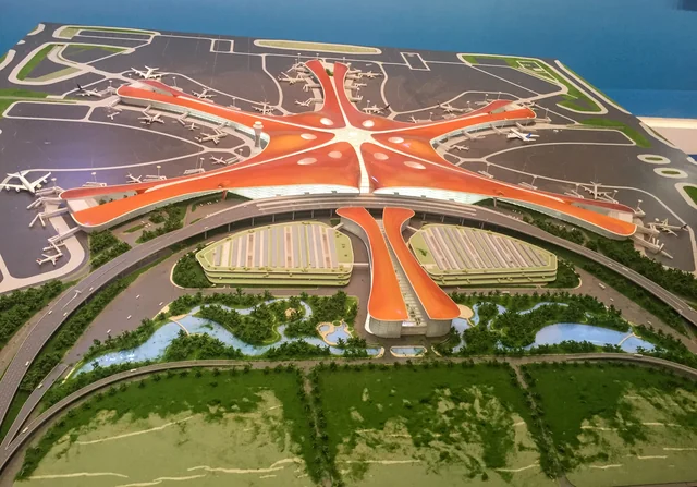 Representative architectural scale model of Beijing Daxing International Airport